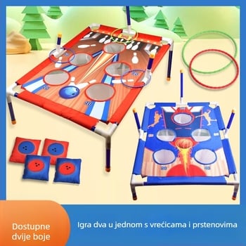Dječja igračka za bacanje prstenova s pijeskom "dva u jednom" u stilu kuglanja, klizna igraća igra, natjecanje, interakcija roditelja i djeteta