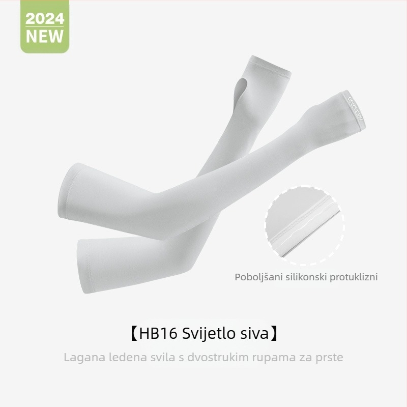 Ljetni rukavi za sunčanje, za žene na otvorenom, biciklistički, prozračni, s anti-UV zaštitom od sunca, upijajući znoj, ledeno svileni rukavi za ruke HB16