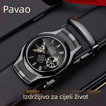 King Paul Belt Muški poslovni ležerni remen od prave kože, gornji sloj kravlje kože 2025 s automatskom kopčom, moderan remen za hlače za sve namjene