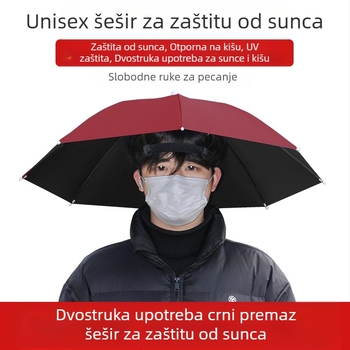 Kišobran za nošenje na glavi, vanjski ribolov, prijenosni suncobran, veliki vanjski sklopivi kišobran, UV otporan, vjetrootporan, veleprodaja