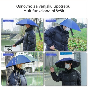 Kišobran za nošenje na glavi, vanjski ribolov, prijenosni suncobran, veliki vanjski sklopivi kišobran, UV otporan, vjetrootporan, veleprodaja
