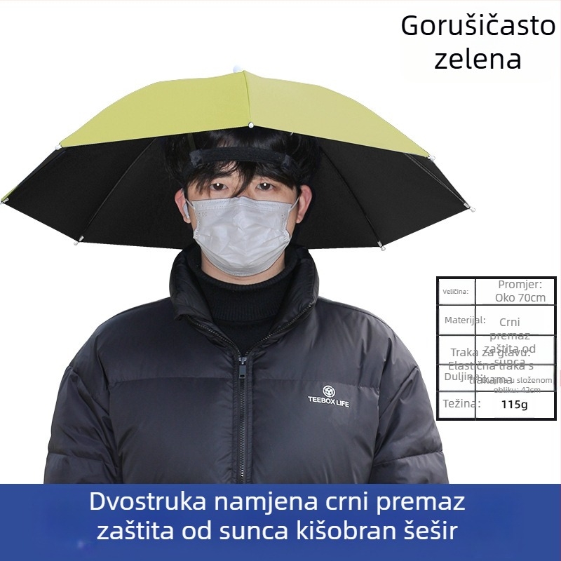 Kišobran za nošenje na glavi, vanjski ribolov, prijenosni suncobran, veliki vanjski sklopivi kišobran, UV otporan, vjetrootporan, veleprodaja