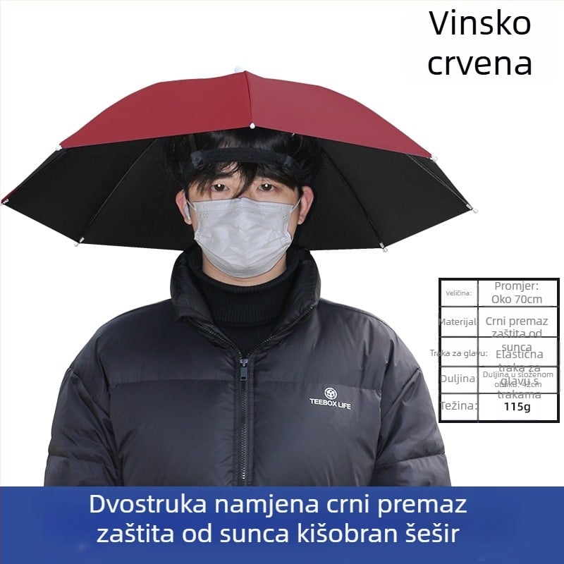Kišobran za nošenje na glavi, vanjski ribolov, prijenosni suncobran, veliki vanjski sklopivi kišobran, UV otporan, vjetrootporan, veleprodaja