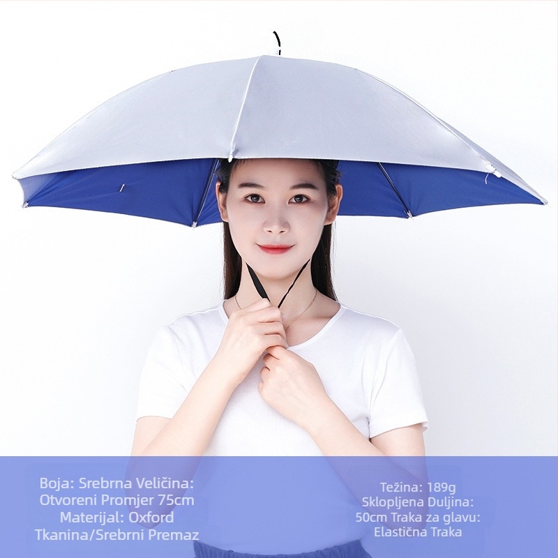 Kišobran za nošenje na glavi, vanjski ribolov, prijenosni suncobran, veliki vanjski sklopivi kišobran, UV otporan, vjetrootporan, veleprodaja