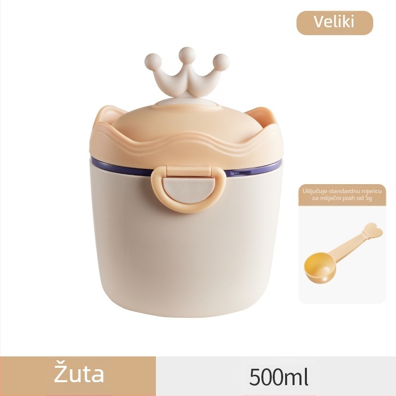 Kutija za dječje mlijeko u prahu, prijenosna izlazna, zatvorena, otporna na vlagu, podpakiranje, kutija za dodatnu hranu, rižine grickalice velikog kapaciteta, staklenka za pohranu