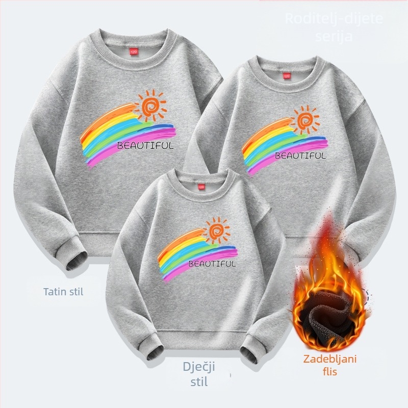 Odjeća za aktivnosti roditelja i djece u vrtiću za jesen i zimu, školski sportovi za učenike, ležerni top, odjeća za roditelje i djecu, novi džemper