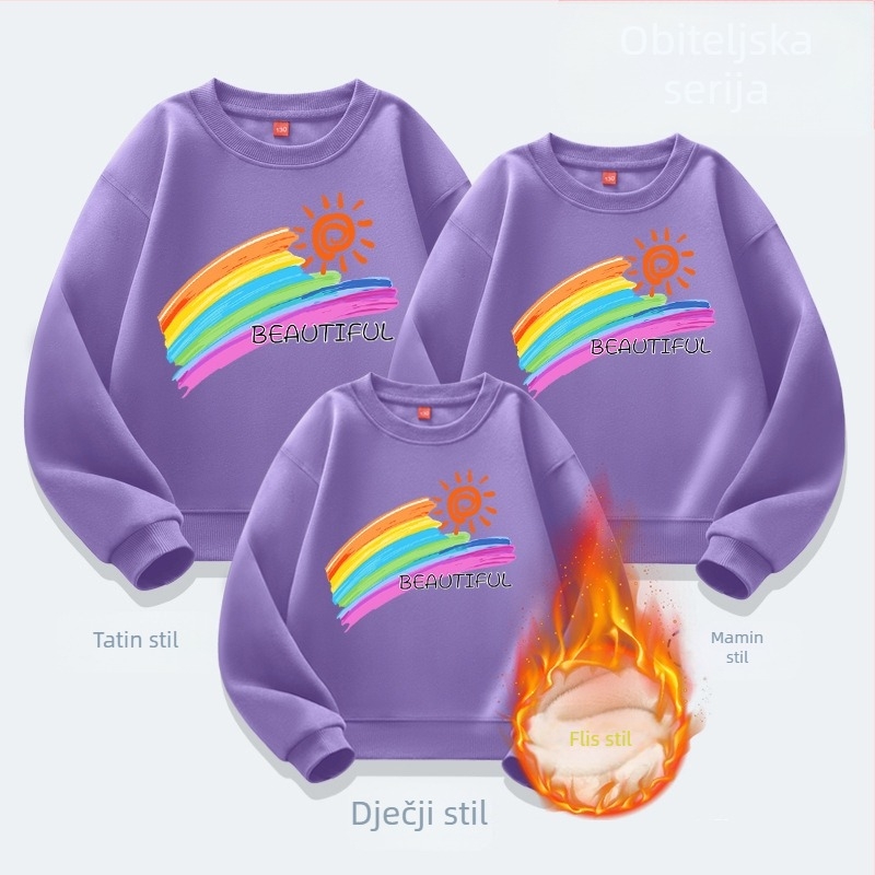 Odjeća za aktivnosti roditelja i djece u vrtiću za jesen i zimu, školski sportovi za učenike, ležerni top, odjeća za roditelje i djecu, novi džemper