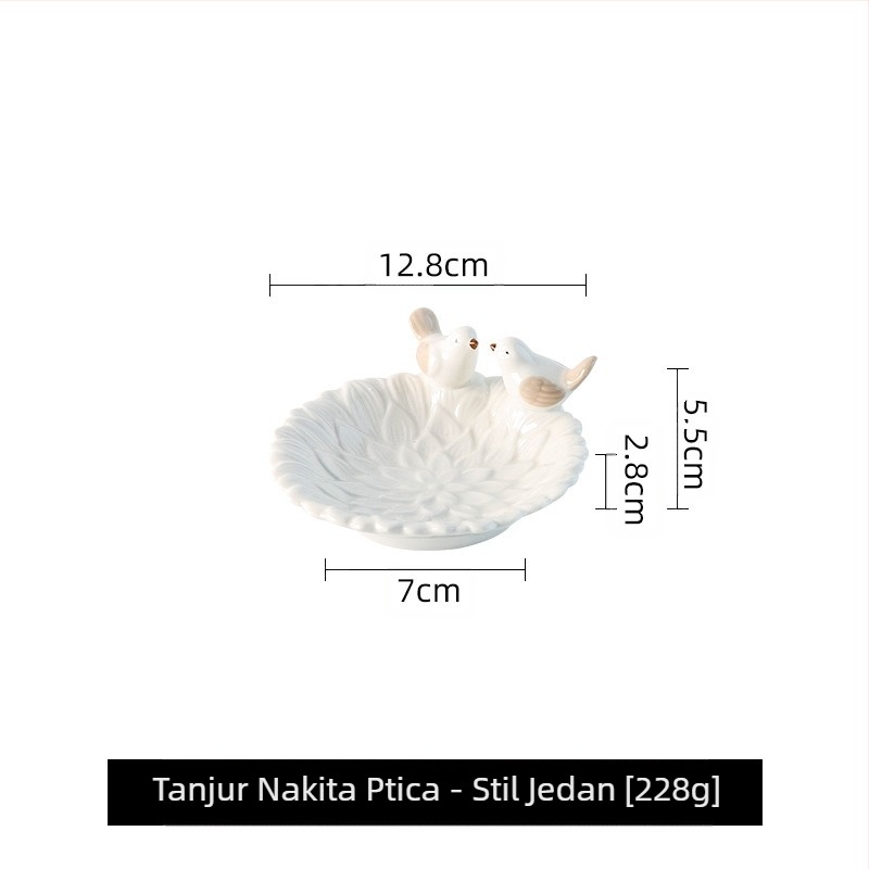 Tanjur za nakit, kreativni vrhunski tanjur za sapun s ptičicom, ljuljačka za dijetu, keramički stalak za pohranu, svjetiljka za pohranu nakita, luksuzna dim sum lampa