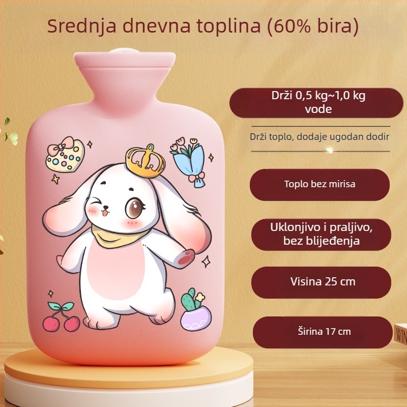 Prekogranični proizvođač crtanih termofora s mogućnošću ponovnog punjenja, velike i male vrećice za toplu vodu za žene za grijanje trbuha i ruku, Amazon