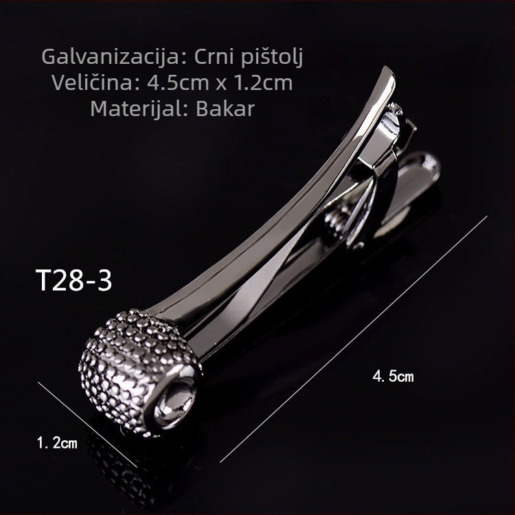 Muška pištoljska crna kopča za kravatu, poslovna jednostavna naočale, cijev u obliku sidra, igla u korejskom stilu, sigurnosna bakrena kopča za kravatu