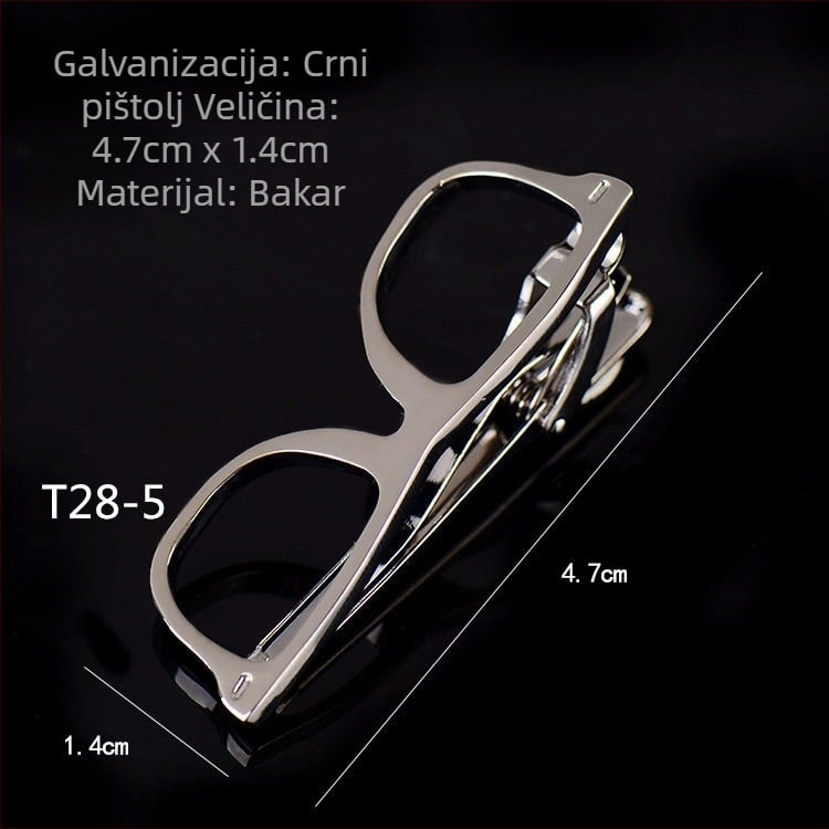 Muška pištoljska crna kopča za kravatu, poslovna jednostavna naočale, cijev u obliku sidra, igla u korejskom stilu, sigurnosna bakrena kopča za kravatu