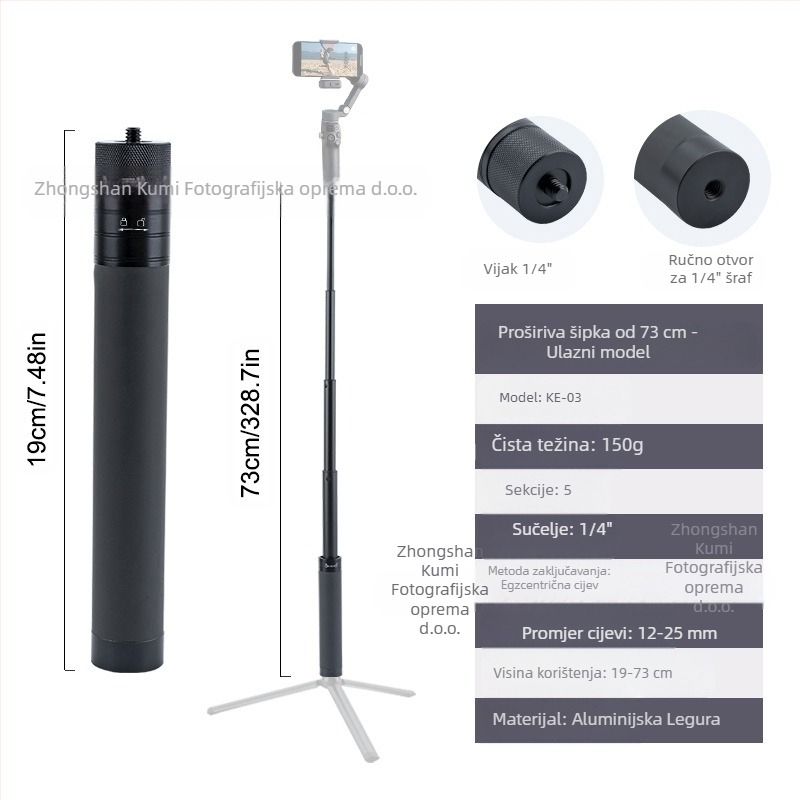 Feiyu produžni štap Dajiang Vast stabilizator za mobitel univerzalni selfie štap sportska kamera gopro13 ručni štap