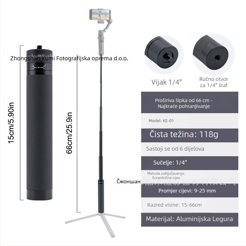 Feiyu produžni štap Dajiang Vast stabilizator za mobitel univerzalni selfie štap sportska kamera gopro13 ručni štap