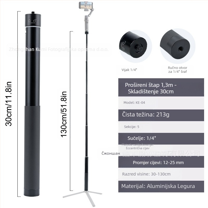 Feiyu produžni štap Dajiang Vast stabilizator za mobitel univerzalni selfie štap sportska kamera gopro13 ručni štap