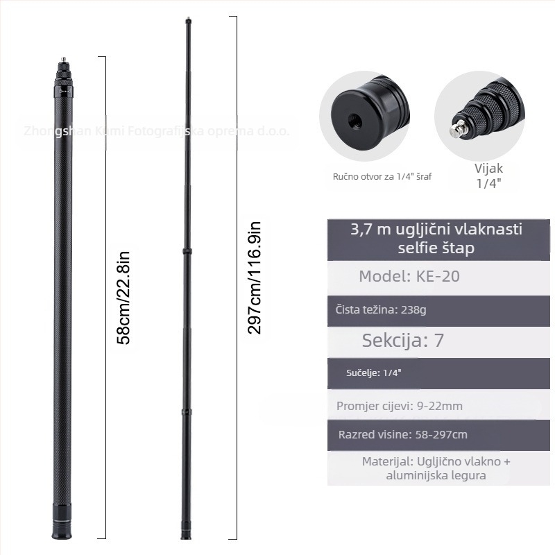 Feiyu produžni štap Dajiang Vast stabilizator za mobitel univerzalni selfie štap sportska kamera gopro13 ručni štap