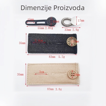 Podesivi i odvojivi okrugli gumbi za traperice za muškarce i žene, povećanje struka hlača, kopča za produžavanje bez šivanja