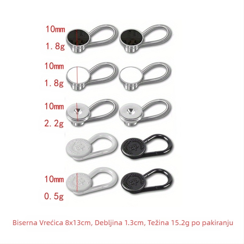 Podesivi i odvojivi okrugli gumbi za traperice za muškarce i žene, povećanje struka hlača, kopča za produžavanje bez šivanja