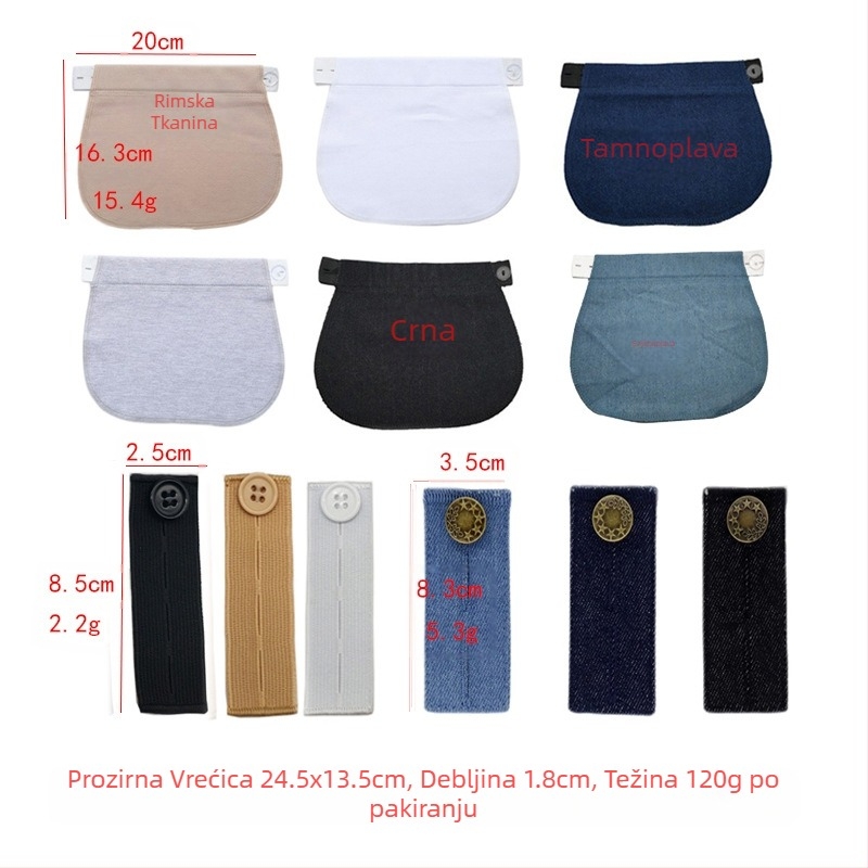 Podesivi i odvojivi okrugli gumbi za traperice za muškarce i žene, povećanje struka hlača, kopča za produžavanje bez šivanja