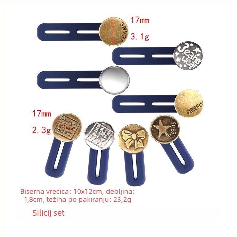 Podesivi i odvojivi okrugli gumbi za traperice za muškarce i žene, povećanje struka hlača, kopča za produžavanje bez šivanja