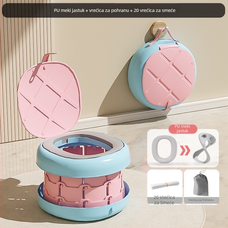 Sklopivi dječji WC, kahlica, dječji muški prijenosni vanjski pisoar, dječji ženski putni WC
