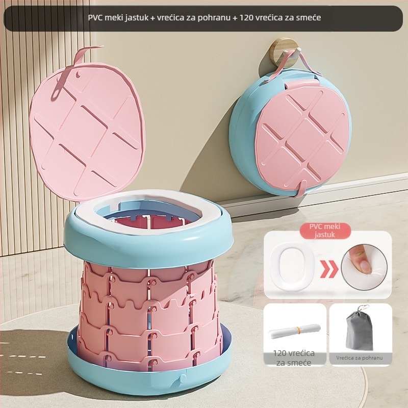 Sklopivi dječji WC, kahlica, dječji muški prijenosni vanjski pisoar, dječji ženski putni WC