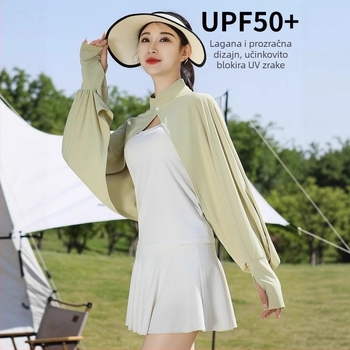 Svilena UV navlaka s dugim rukavima, prozračna jakna s vanjskim slojem, krema za sunčanje, biciklistička ljetna jakna za žene, prozračna, za vožnju