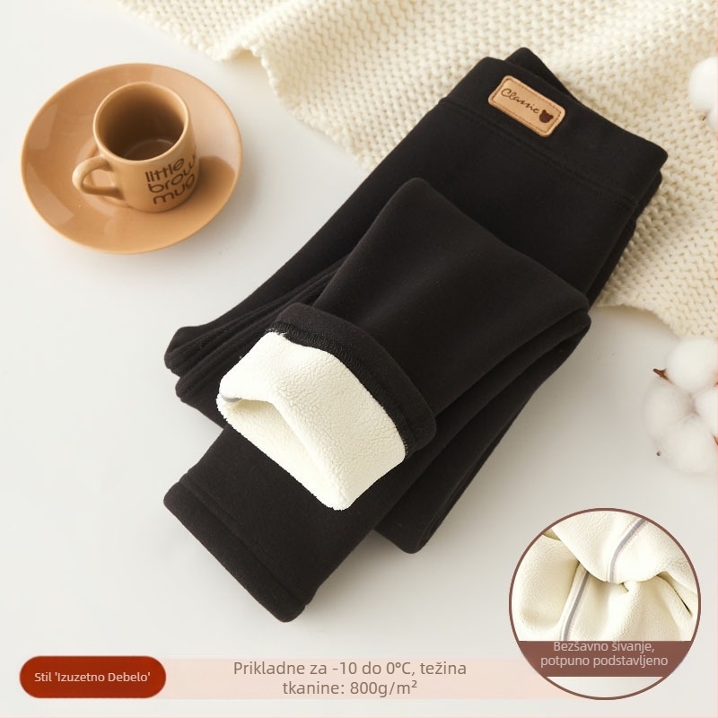 Djevojačke tajice s flis podstavom, zadebljane, jesensko-zimske, bijele, gornje nošenje, jednodijelne baršunaste, tople zimske, crne, dječje tople hlače