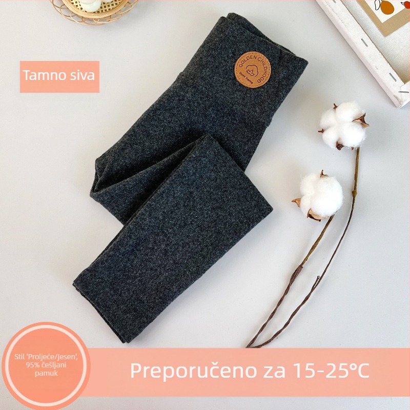 Djevojačke tajice s flis podstavom, zadebljane, jesensko-zimske, bijele, gornje nošenje, jednodijelne baršunaste, tople zimske, crne, dječje tople hlače