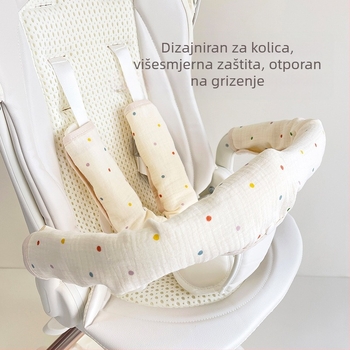 Ručnik za slinu za dječja kolica, trodijelne rukavice za kolica, pamučna gaza, remen, ručnik za slinu za kolica, jastučić za ramena protiv ugriza