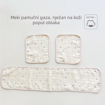 Ručnik za slinu za dječja kolica, trodijelne rukavice za kolica, pamučna gaza, remen, ručnik za slinu za kolica, jastučić za ramena protiv ugriza