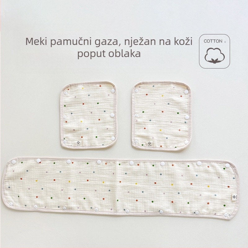 Ručnik za slinu za dječja kolica, trodijelne rukavice za kolica, pamučna gaza, remen, ručnik za slinu za kolica, jastučić za ramena protiv ugriza