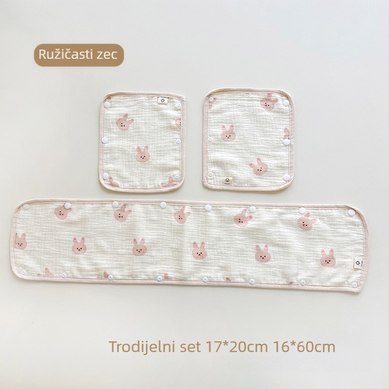 Ručnik za slinu za dječja kolica, trodijelne rukavice za kolica, pamučna gaza, remen, ručnik za slinu za kolica, jastučić za ramena protiv ugriza