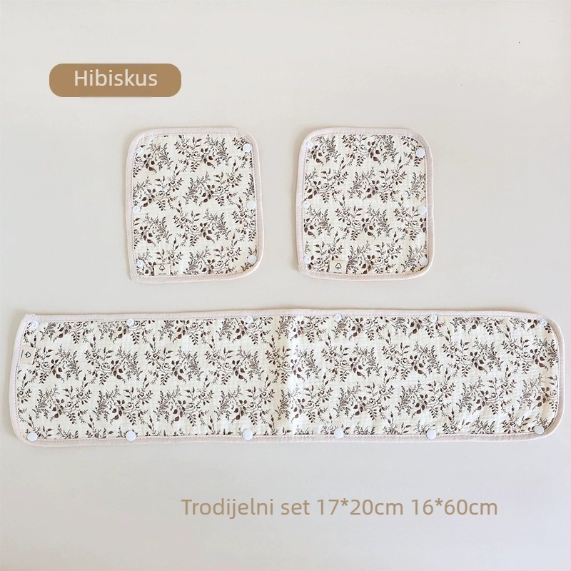 Ručnik za slinu za dječja kolica, trodijelne rukavice za kolica, pamučna gaza, remen, ručnik za slinu za kolica, jastučić za ramena protiv ugriza