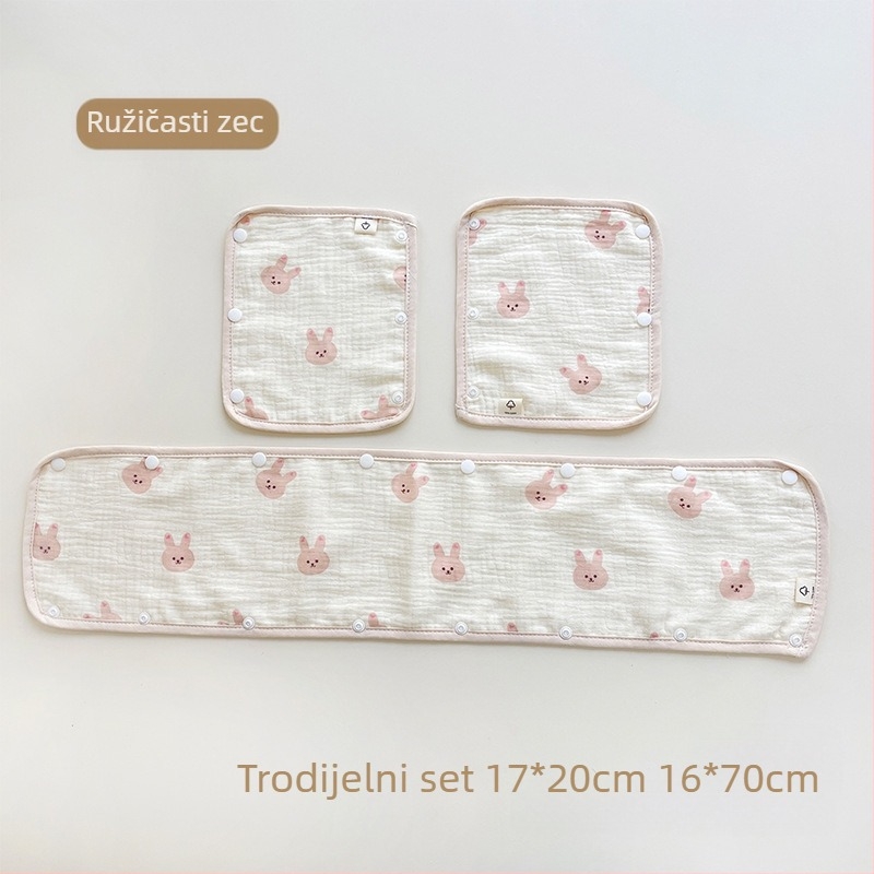 Ručnik za slinu za dječja kolica, trodijelne rukavice za kolica, pamučna gaza, remen, ručnik za slinu za kolica, jastučić za ramena protiv ugriza