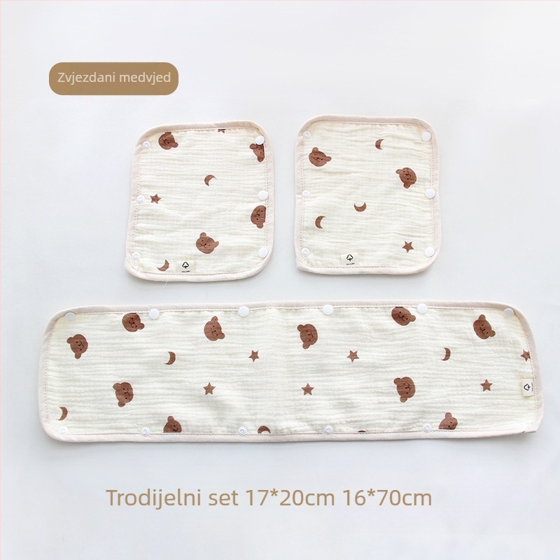 Ručnik za slinu za dječja kolica, trodijelne rukavice za kolica, pamučna gaza, remen, ručnik za slinu za kolica, jastučić za ramena protiv ugriza