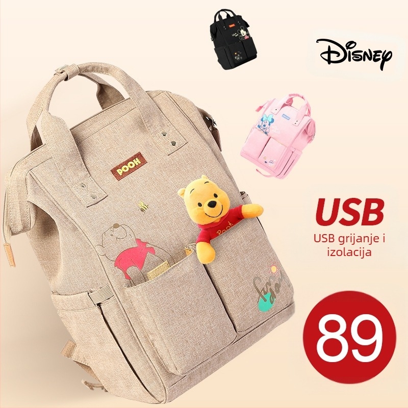 Novi crtani ruksak za mame, višenamjenska torba za majku i bebu velikog kapaciteta, jednostavna za van, modna torba za mame