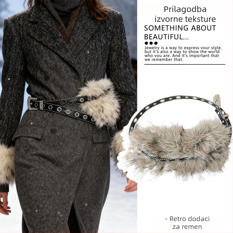 Boemski srednjovjekovni etnički stil smeđi pojas ženska suknja pleteni lanac za struk Y2K metalni pribor za struk