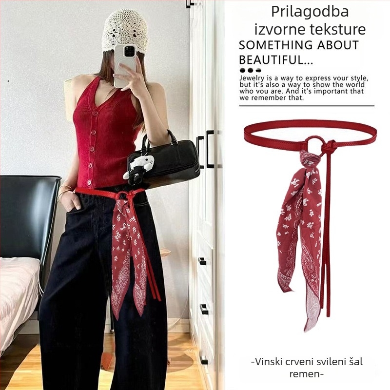 Boemski srednjovjekovni etnički stil smeđi pojas ženska suknja pleteni lanac za struk Y2K metalni pribor za struk