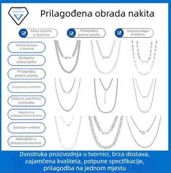 S925 srebrni box lanac, twist dizajn, DIY, bez privjeska