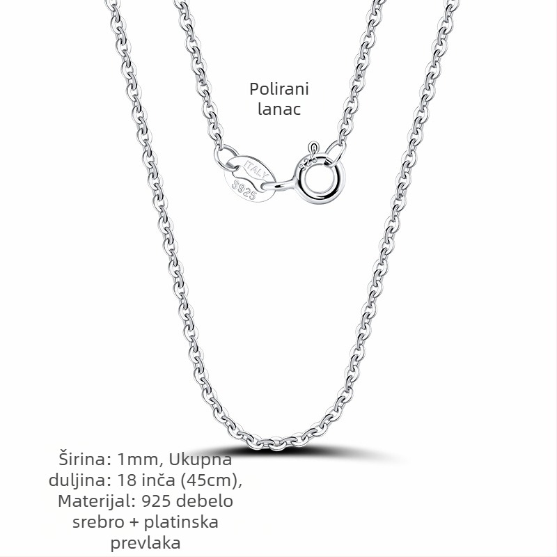 S925 srebrni box lanac, twist dizajn, DIY, bez privjeska