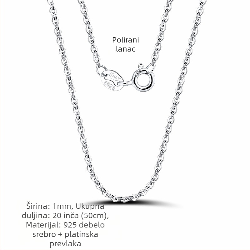 S925 srebrni box lanac, twist dizajn, DIY, bez privjeska