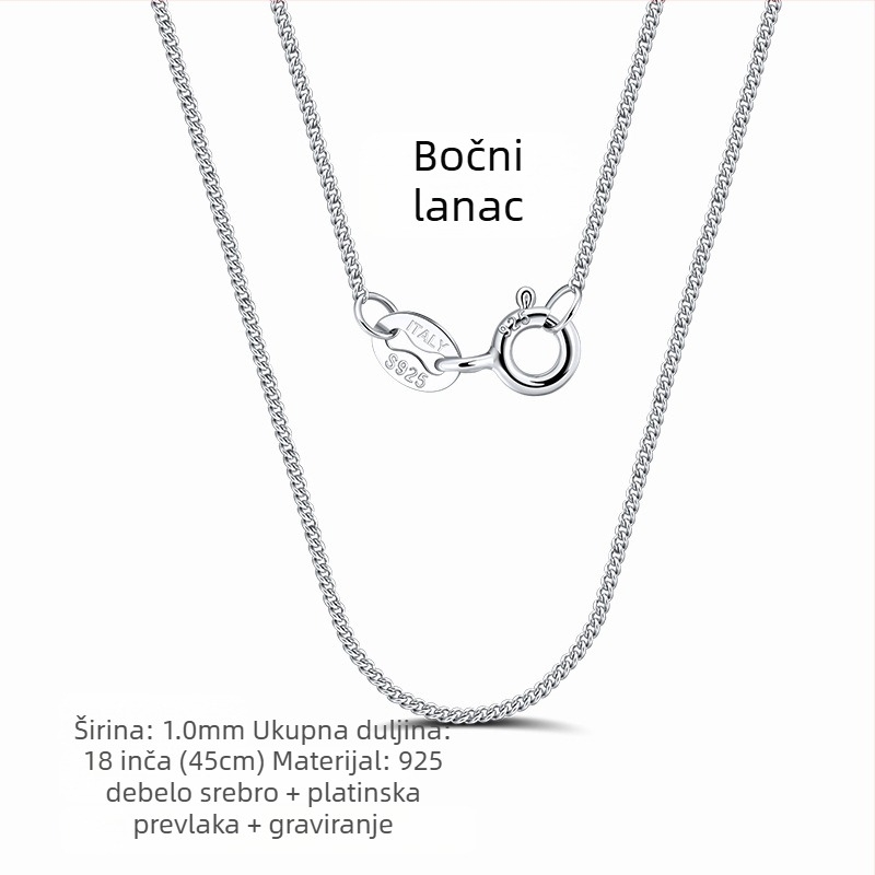 S925 srebrni box lanac, twist dizajn, DIY, bez privjeska