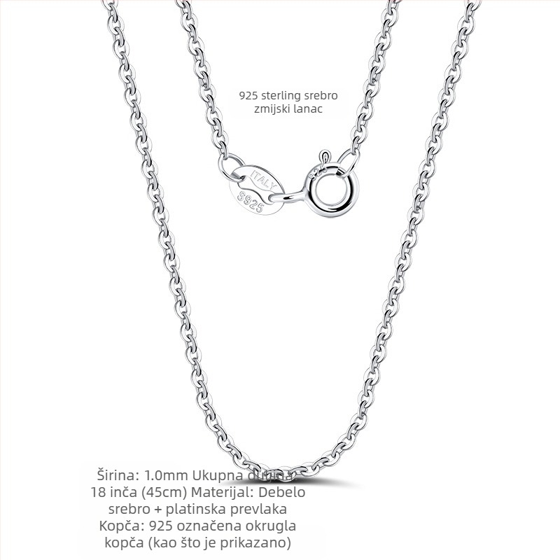 S925 srebrni box lanac, twist dizajn, DIY, bez privjeska