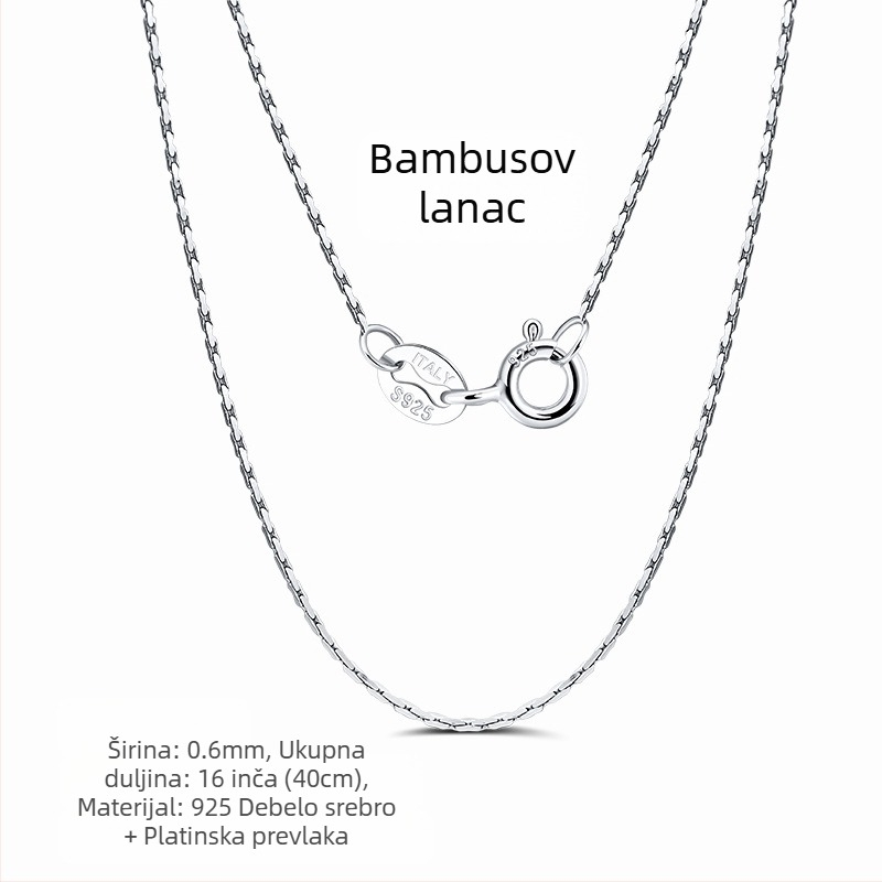 S925 srebrni box lanac, twist dizajn, DIY, bez privjeska