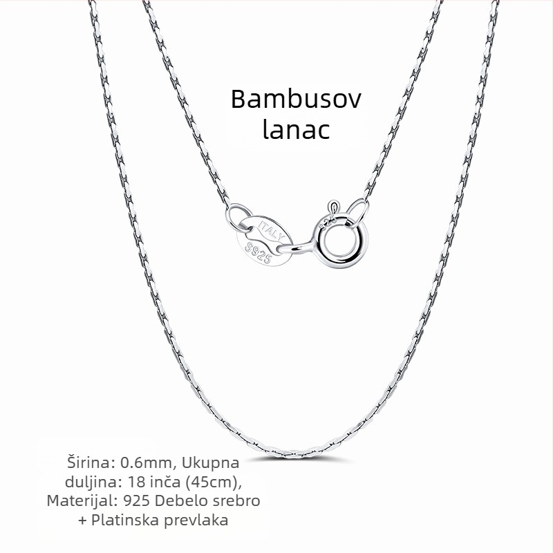 S925 srebrni box lanac, twist dizajn, DIY, bez privjeska
