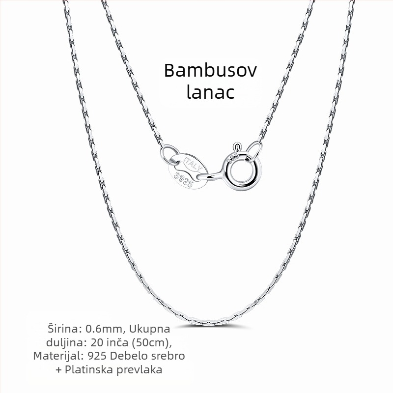 S925 srebrni box lanac, twist dizajn, DIY, bez privjeska