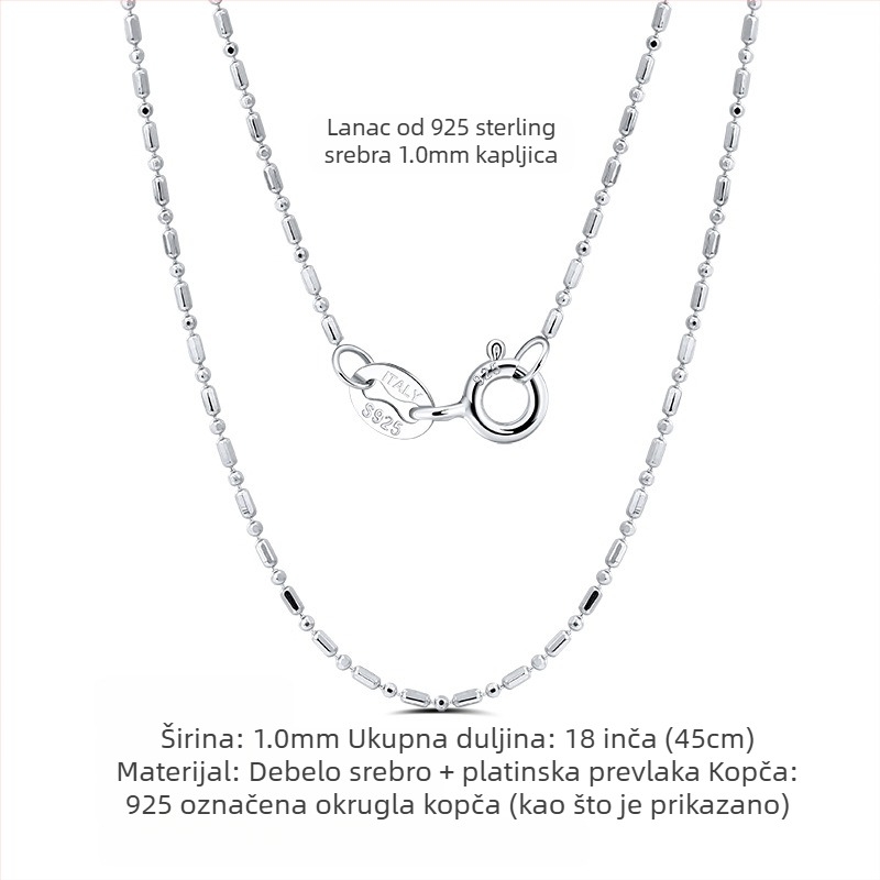 S925 srebrni box lanac, twist dizajn, DIY, bez privjeska