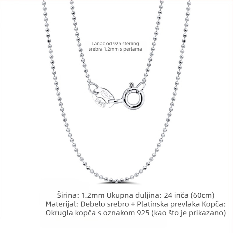 S925 srebrni box lanac, twist dizajn, DIY, bez privjeska