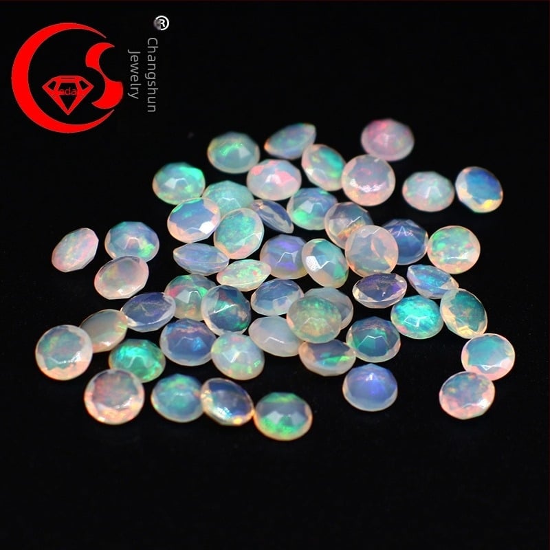 Veleprodaja prirodnog australskog opala okruglog fasetiranog opala/jake vatrene boje prstena, površina, loose stone 18K nakit opal