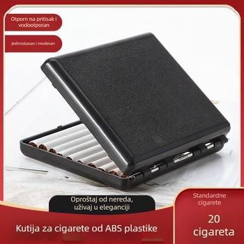 Plastična kutija za cigarete, pakiranje od 20 komada, kreativna vodootporna kompresijska kutija za cigarete, prijenosna debela, srednje tanka, univerzalna plastična kutija za cigarete